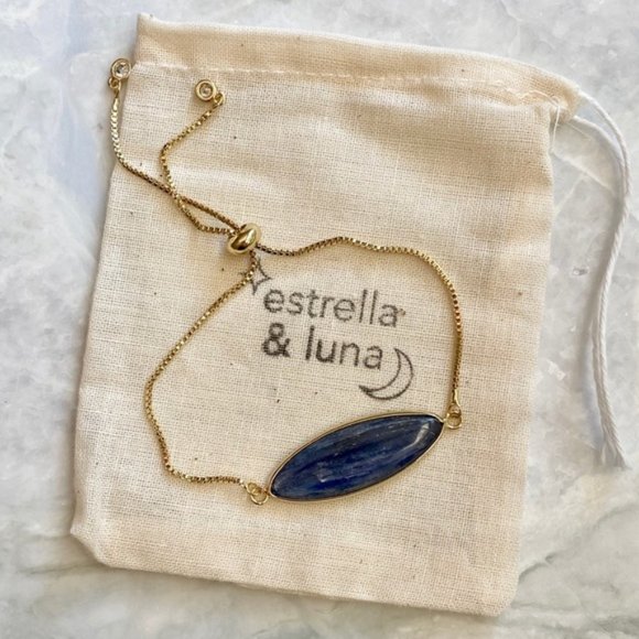 New:  Kyanite 14K GP Bolo Bracelet Estrella & Luna - Picture 3 of 5